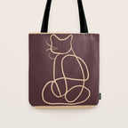 Abstract Line Art Cat 3 Tote Bag Gallery Image 1
