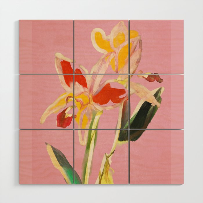 Abstract Minimal Flowers 11 Wood Wall Art Gallery Image 1