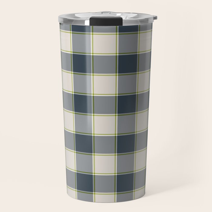 Modern Tartan in Earth Tones Travel Mug Gallery Image 1