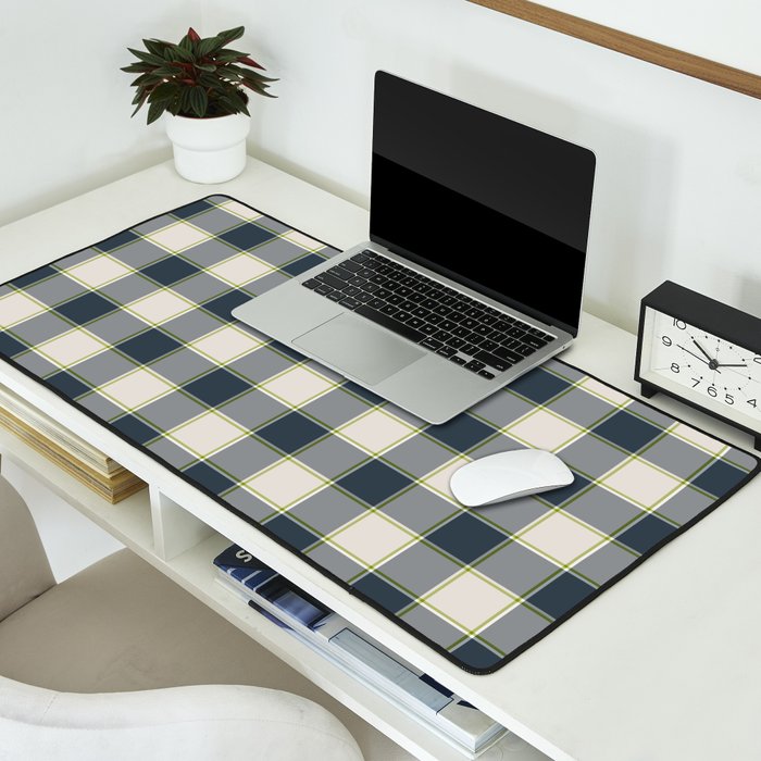 Modern Tartan in Earth Tones Desk Mat Gallery Image 2