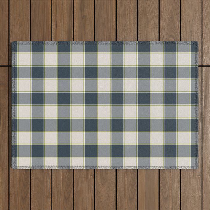 Modern Tartan in Earth Tones Outdoor Rug Gallery Image 1
