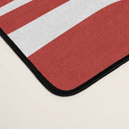 Mid Century Modern Piquet Abstract Multi Geometric Red and White Pattern Desk Mat Gallery Image 4