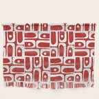 Mid Century Modern Piquet Abstract Multi Geometric Red and White Pattern Wall Hanging Gallery Image 1