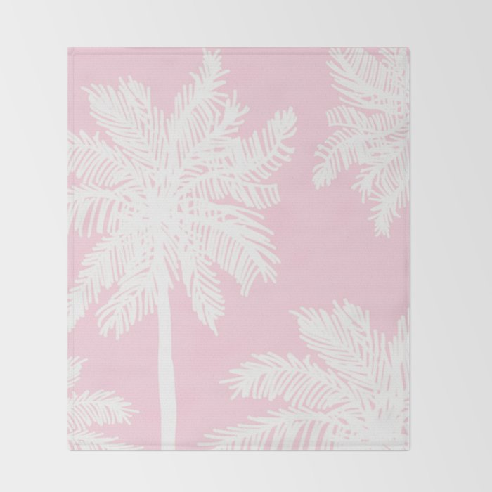 miami pink palms Throw Blanket Gallery Image 2