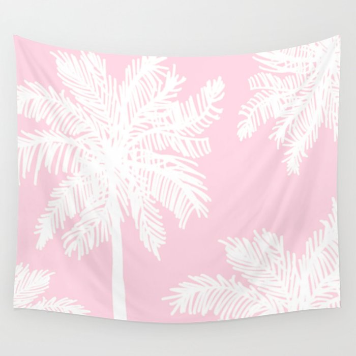 miami pink palms Wall Tapestry Gallery Image 1