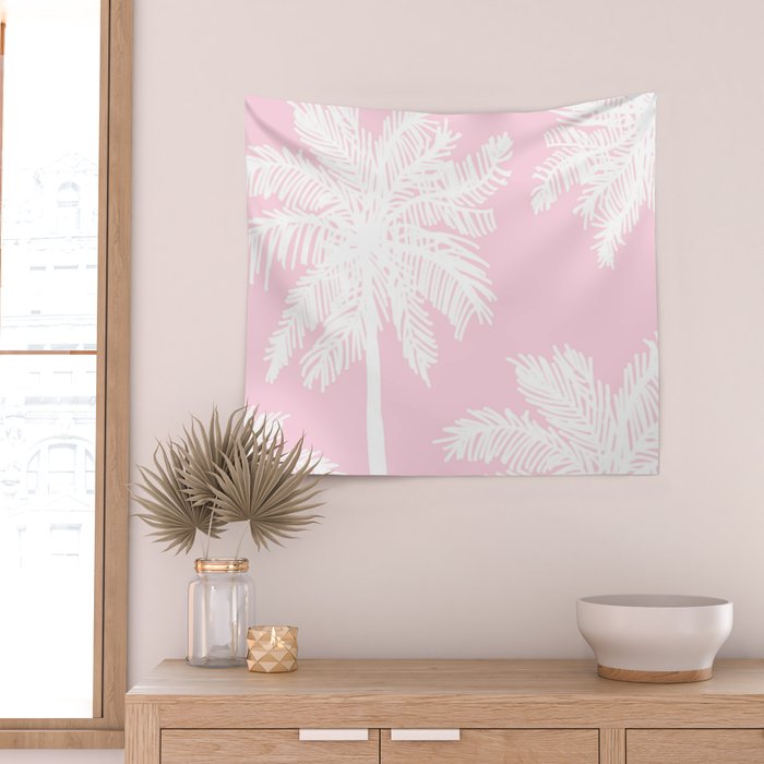 miami pink palms Wall Tapestry Gallery Image 2