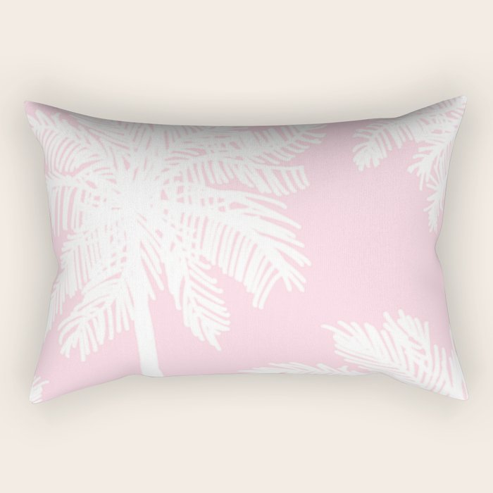 miami pink palms Rectangular Pillow Gallery Image 1