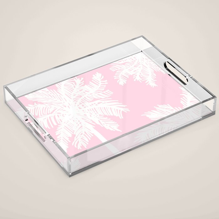 miami pink palms Acrylic Tray Gallery Image 1