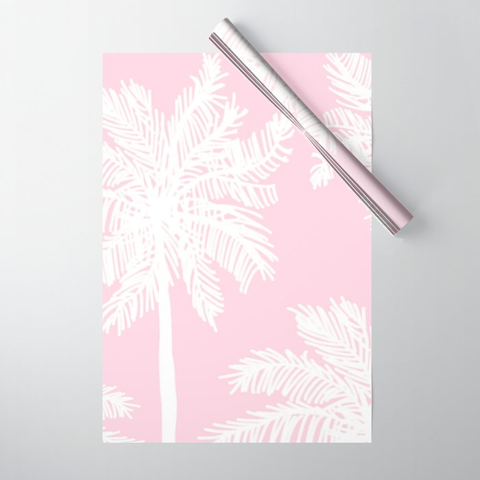 miami pink palms Wrapping Paper Gallery Image 1