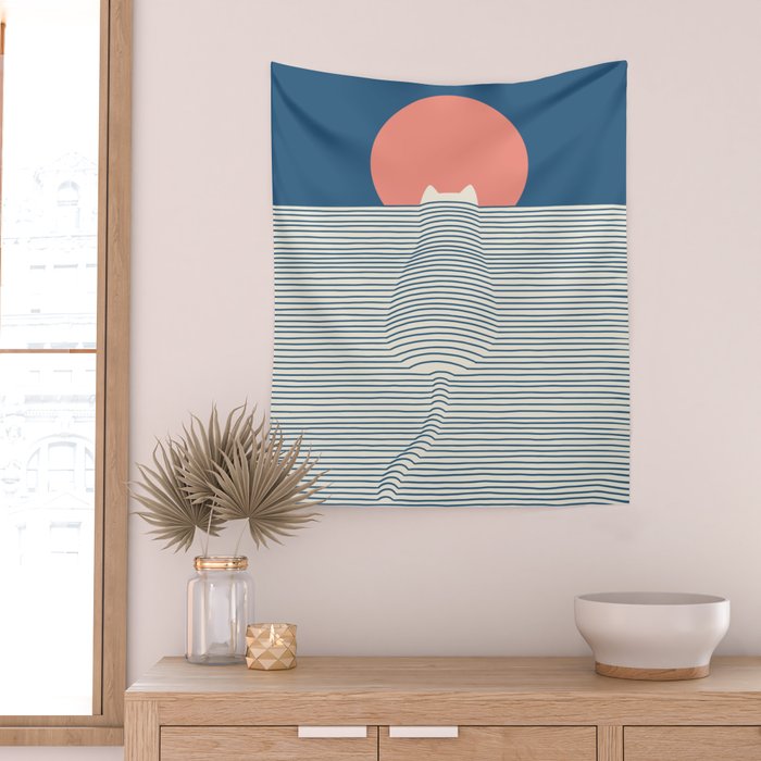 Cat Landscape 77 Wall Tapestry Gallery Image 2