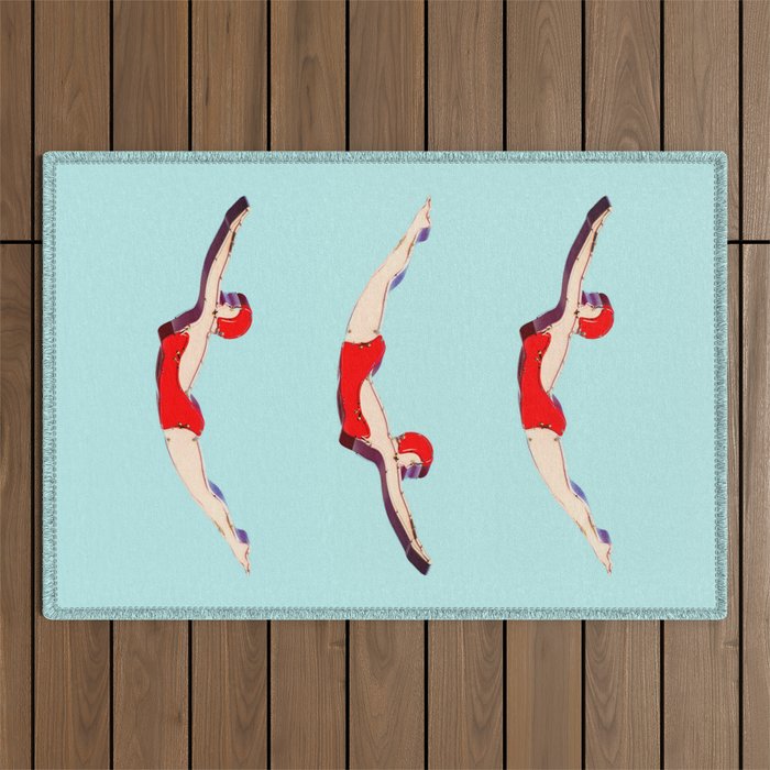 Swimmer Girls Outdoor Rug Gallery Image 1
