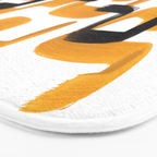 Mid Century Abstract Black & Yellow Fun Pattern 70's Mustard Ripples Lines Retro Style Bath Mat Gallery Image 3