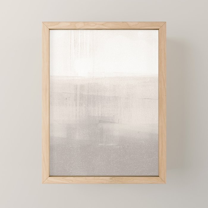 Beige and Taupe Horizon Minimalist Abstract Landscape Mini Art Print Gallery Image 1