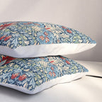 William Morris Vintage Snakeshead Blue & Red Pattern Pillow Sham Gallery Image 3