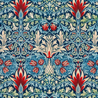 William Morris Vintage Snakeshead Blue & Red Pattern Coffee Mug Gallery Image 2