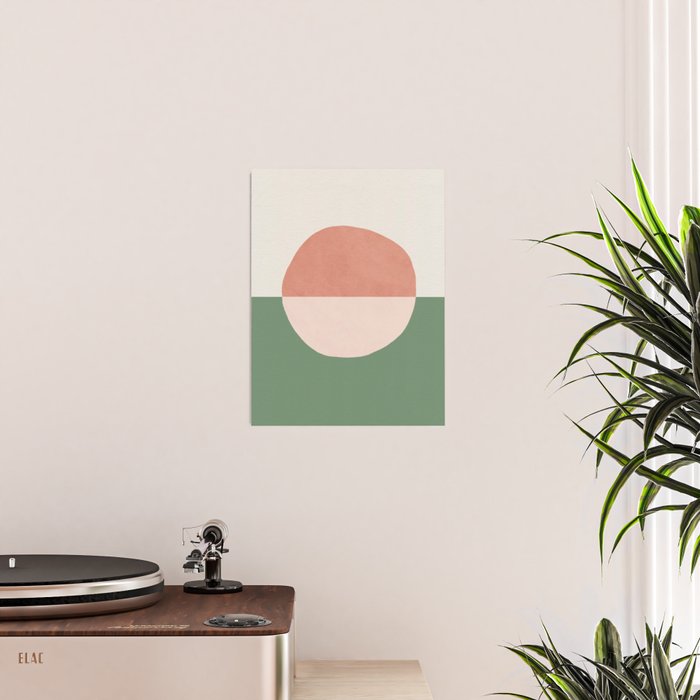 Horizon Abstract - Pink Poster Gallery Image 2