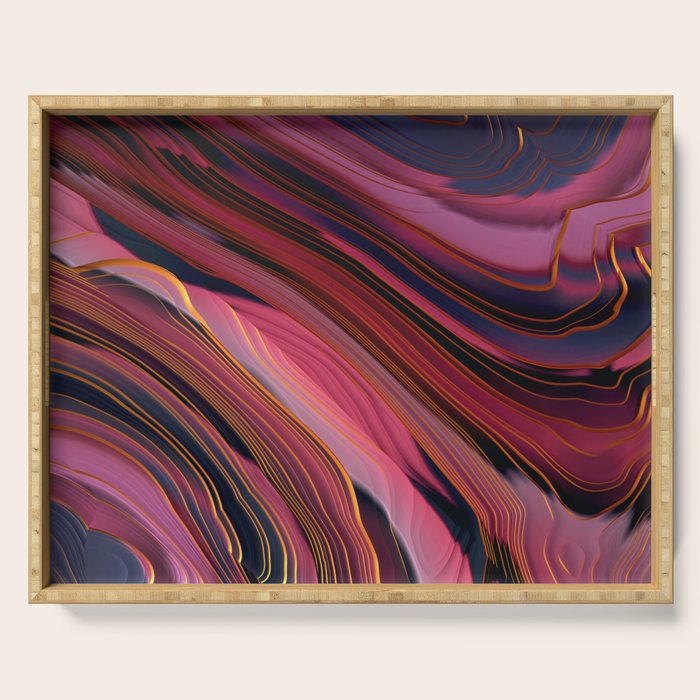 Plum Abstract Serving Tray Gallery Image 1