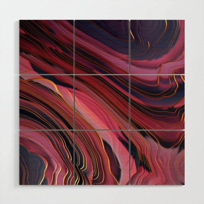Plum Abstract Wood Wall Art Gallery Image 1