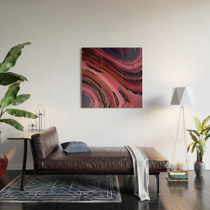 Plum Abstract Wood Wall Art Gallery Image 2