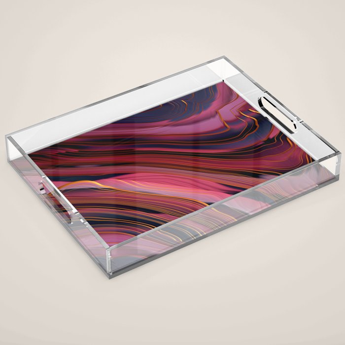 Plum Abstract Acrylic Tray Gallery Image 1