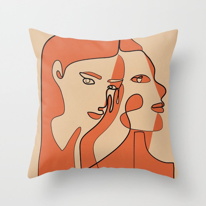 Abstract Faces 11 Throw Pillow Gallery Image 6