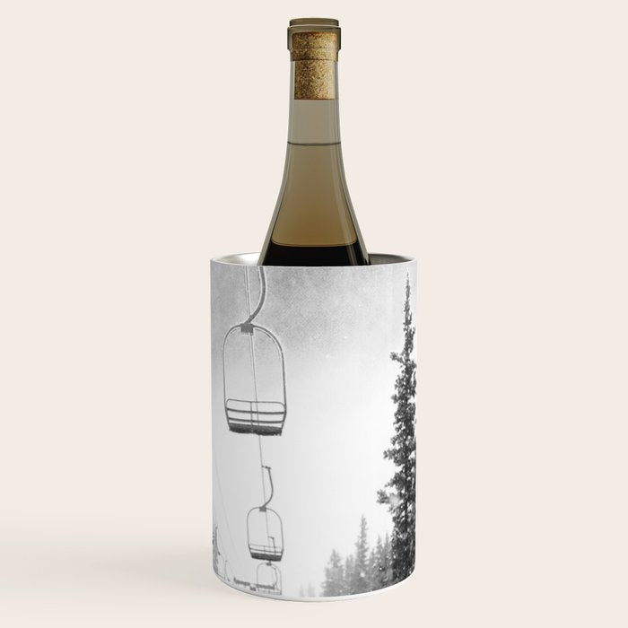 Ski Lift Moon Break // Riding the Mountain at Copper Colorado Luna Sky Peeking Foggy Clouds Wine Chiller Gallery Image 3