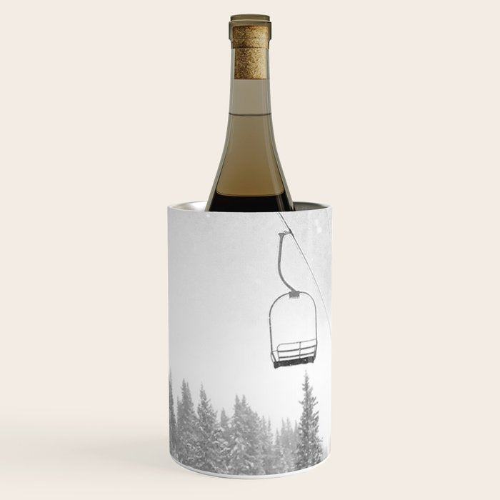 Ski Lift Moon Break // Riding the Mountain at Copper Colorado Luna Sky Peeking Foggy Clouds Wine Chiller Gallery Image 2