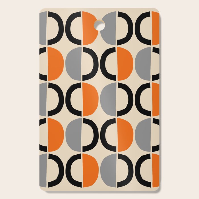 Mid Century Decor 548 Beige Black Gray and Orange Cutting Board Gallery Image 1