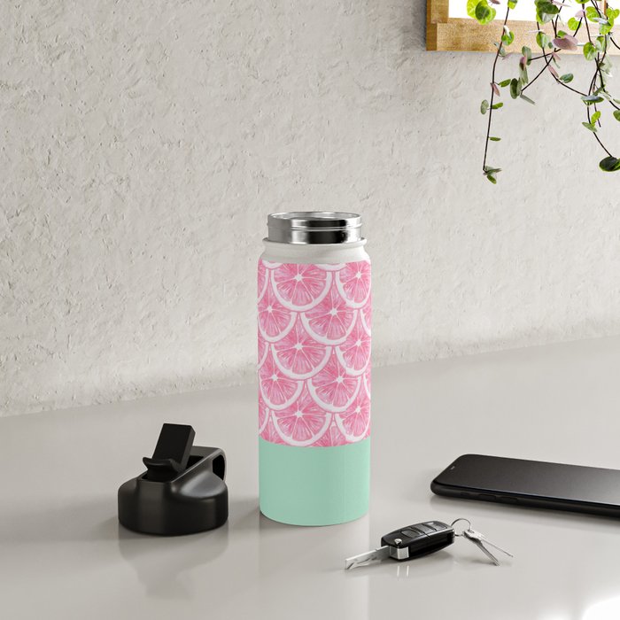 Zesty splice - pink grapefruit Water Bottle Gallery Image 4