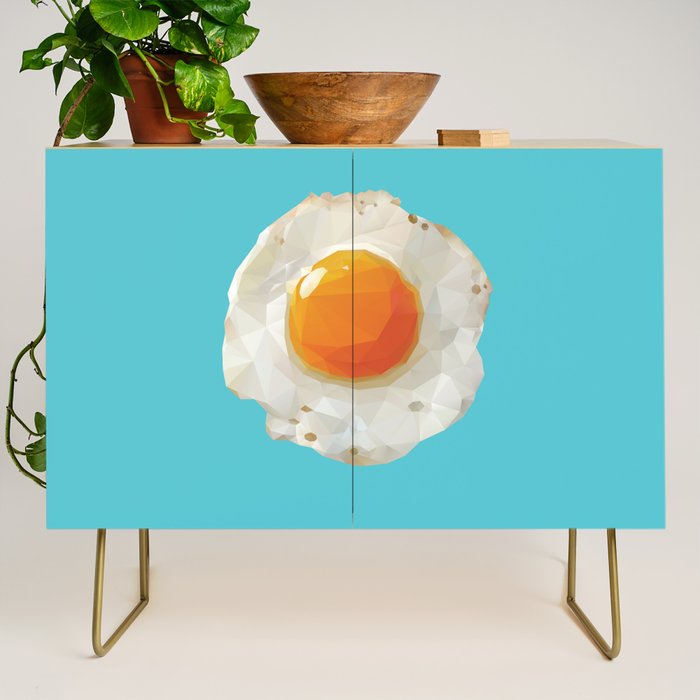 Fried Egg Polygon Art Credenza Gallery Image 1