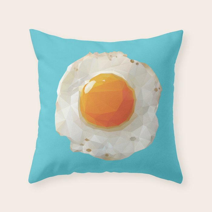 Fried Egg Polygon Art Throw Pillow Gallery Image 1