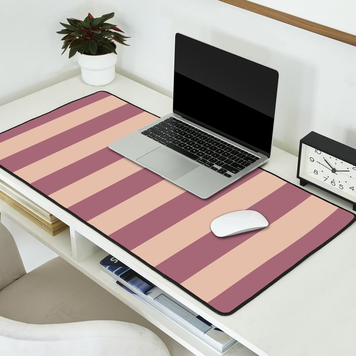 Dusty Rose Striped Desk Mat Gallery Image 2