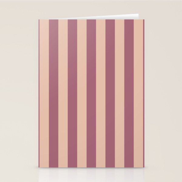 Dusty Rose Striped Stationery Card Gallery Image 2