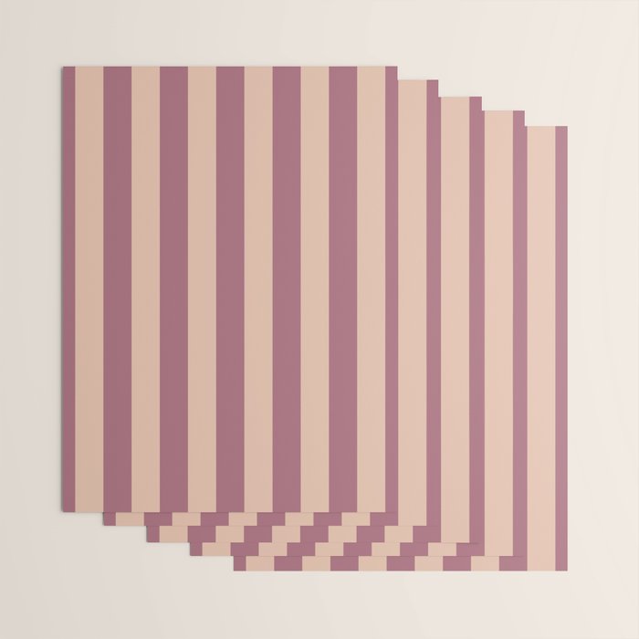 Dusty Rose Striped Wrapping Paper Gallery Image 3