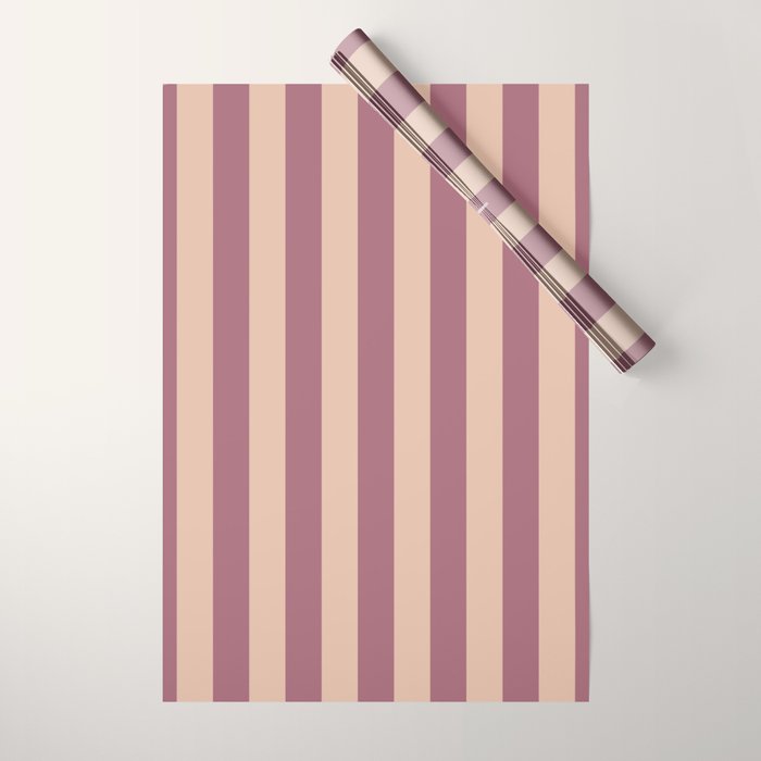 Dusty Rose Striped Wrapping Paper Gallery Image 1