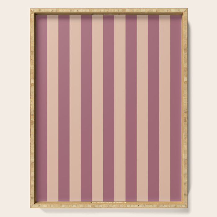 Dusty Rose Striped Serving Tray Gallery Image 1