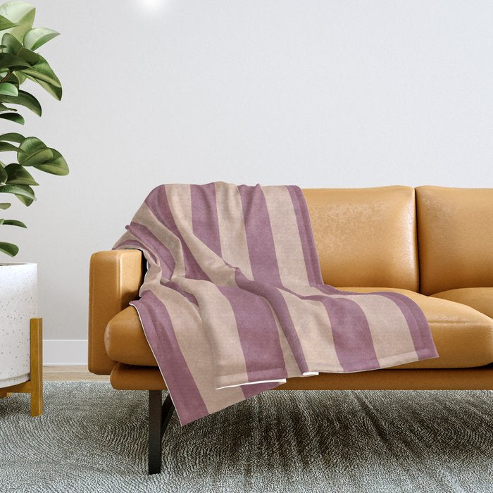 Dusty Rose Striped Throw Blanket Gallery Image 1