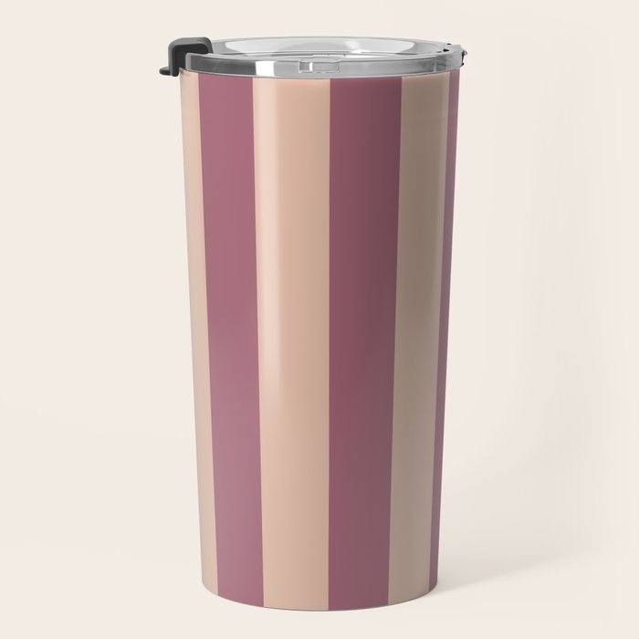 Dusty Rose Striped Travel Mug Gallery Image 3
