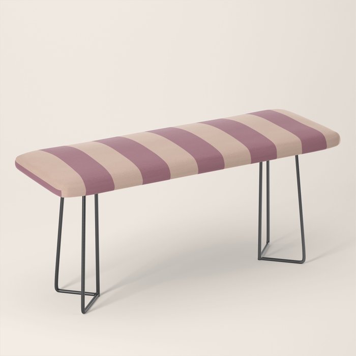 Dusty Rose Striped Bench Gallery Image 1