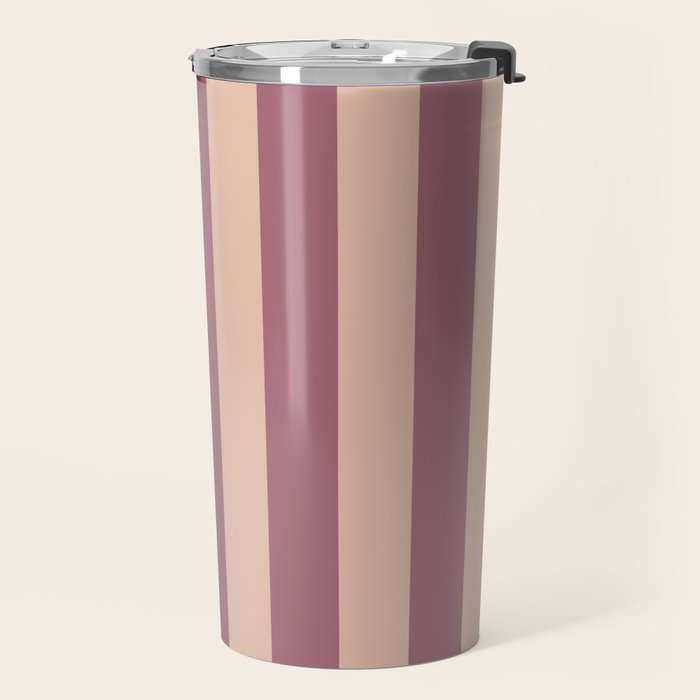 Dusty Rose Striped Travel Mug Gallery Image 2