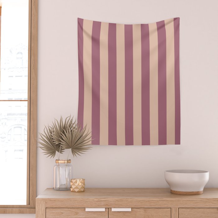 Dusty Rose Striped Wall Tapestry Gallery Image 2