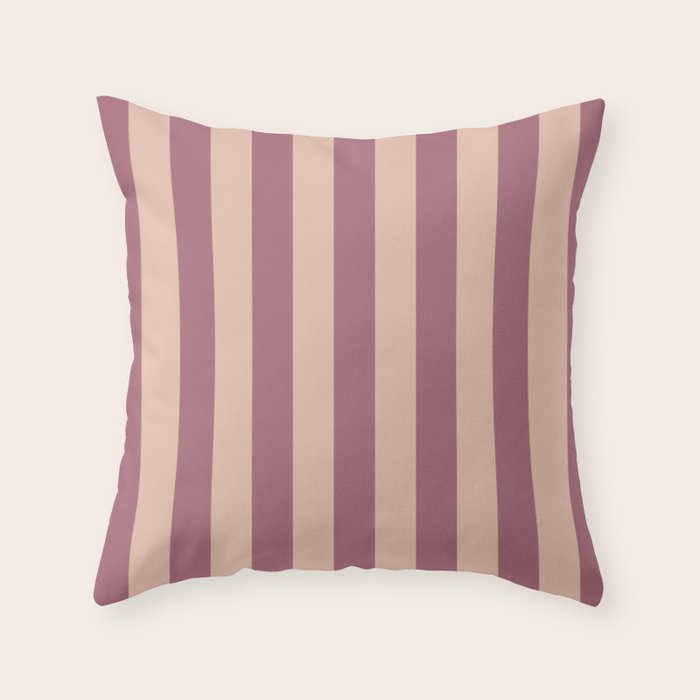 Dusty Rose Striped Throw Pillow Gallery Image 6