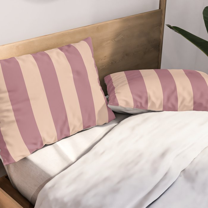 Dusty Rose Striped Pillow Sham Gallery Image 2
