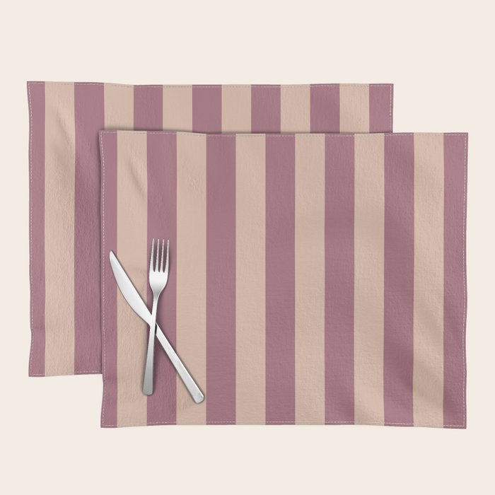 Dusty Rose Striped Placemat Gallery Image 1
