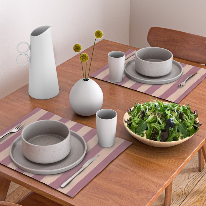Dusty Rose Striped Placemat Gallery Image 2
