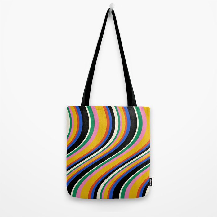 Wavy Stripes XIII - Bold Retro Tote Bag Gallery Image 2