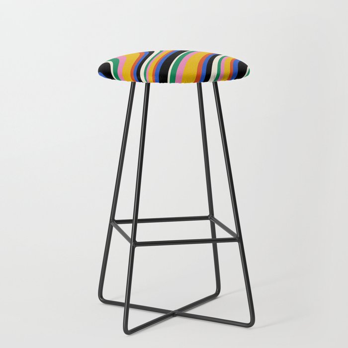 Wavy Stripes XIII - Bold Retro Stool Gallery Image 1