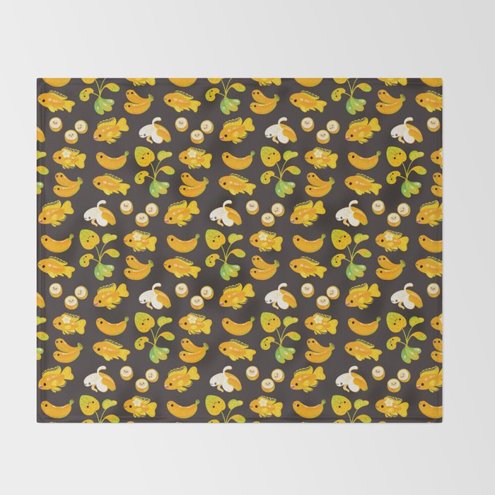 Banana cichlid Throw Blanket Gallery Image 2