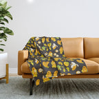 Banana cichlid Throw Blanket Gallery Image 1