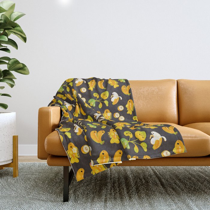 Banana cichlid Throw Blanket Gallery Image 1